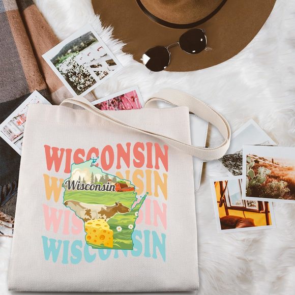 Wisconsin Souvenir Gift The Badger State Travel Tote Bag Wisconsin Moving :v - Picture 4 of 6